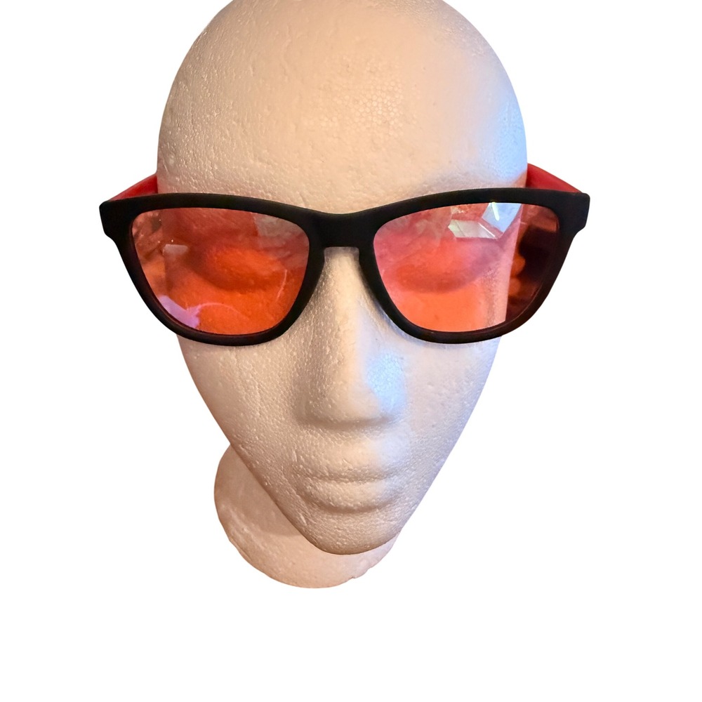 Goodr OG Tiger Blood Transfusion Sunglasses Black Red Polarized Mirrored Lenses